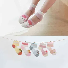 Łącznik Summer Spring Socks Thin Cotton Patchwork dla dzieci Skarpetki Śliczne piękne dziewczyny dla dzieci Carton Skarpetki J220621