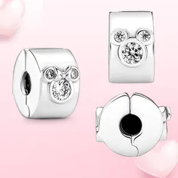 925 Silver Mouse Charm prata fivela fixa Fit Pandora pulseira jóias 925 charm presente feminino