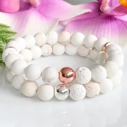 MG1512 Strand Natual Rock Pietra lavica Bracciale per aromaterapia Diffusore di oli essenziali Mala Braccialetti con perline per donne Ansia Healing