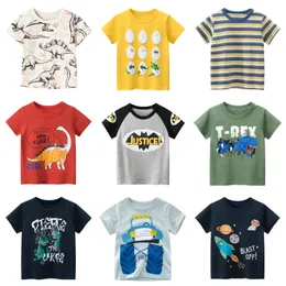 Kids Summer T Shirt Cartoon Animals Shark Dinosaur Print Toddler Boys Cotton Tee Tops T Shirts 220620