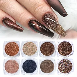 Nail Glitter 6st Set Japanese Style Olika färgmatchning Kameleon Laser Mixed Powder Prud22