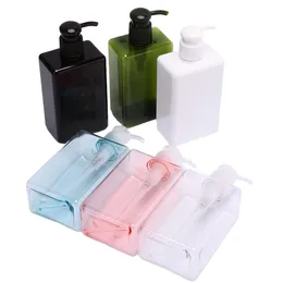 Storage Bottles & Jars Flat Square Pump Bottle 280ml Liquid Soap Dispenser Refillable For Gel Shampoo Lotion Hand ContainerStorage