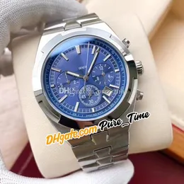 MLF Overseas 42mm 5500V/110A-B14 Automatic Mens Watch 5500V Blue Texture Dial Stainless Steel Bracelet (No Chronograph) High Quality Gents Watches E133 (1)