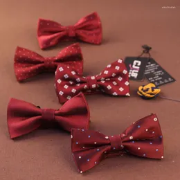 Bow Ties Men Red Tie Fashion Tuxedo For Groom Wedding Butterfly Mens Business Party Gift Take Part In A Dinner TieBow Emel22