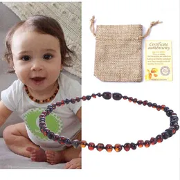 Smycken bärnsten halsband för babyförsörjningscertifikat äkthet äkta baltisk sten gåva