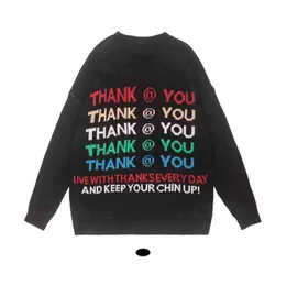 2021 Korean Fashion Letter Jacquard Vintage Men Hip Hop Knitted Sweater Round Neck Casual Kpop Women Pullovers Sueter Masculino T220730