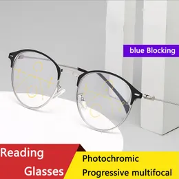 النظارات الشمسية pochromic نظارات القراءة الرجال HD خفيفة للغاية مضادة لضوء الضوء القارئ القارئ نساء