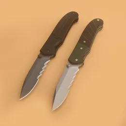 CRK6855 Coltello pieghevole di sopravvivenza 8Cr13Mov Mezza seghettatura Lama Tanto Point G10 + Manico in lamiera di acciaio inossidabile Coltelli da campeggio all'aperto