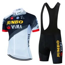 FZV9 Tracksuits 2022 New Jumbo Visma Jersey Set Summer Mtb Bicycle Clothing Maillot Ropa Ciclismo Racing Bike Clothes Sports Cycling abito