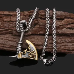 Strands Strings Viking Jewelry Hip Hop collana in acciaio inossidabile Axa ciondolo nuovo