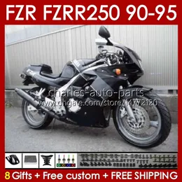 Bodys für Yamaha FZR250RR FZRR FZR 250R 250RR FZR 250 90 91 92 93 94 95 143NO.47 FZR-250 FZR250R FZR-250R FZR250 R 1990 1992 1993 1994 1995 Fairing Kit Blattes BLK BLK BLK BLK