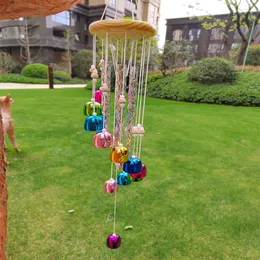 Decorative Objects & Figurines Colorful Copper 11 Bells Relaxing Metal Wind Chimes Outside Campanula Home Garden Outdoor Living Yard Decorat