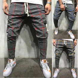 Männer Hosen M-3XL Gym Männer Hosen Beiläufige Dünne Plaid Trainingshose Jogger Sweat Track Streetwear Drak22