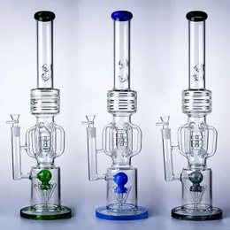 Big Bong 21 Inch Newest Drum Barrel Perc Hookahs Slitted Rocket Percolators Recycler Glass Bongs 14mm Female Joint With Bowl Oil Dab Rigs Thick Glass Water Pipes