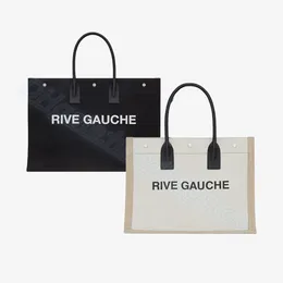 Famoso designer di lusso Borsa shopping da donna regalo Rive Gauche grande borsa da uomo Portafoglio moda Borse da spiaggia grandi Borsa da viaggio in pelle di lino Borsa a tracolla a tracolla