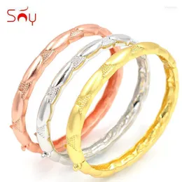 Bangle Sunny Jewelry Classic Open Cuff Bangles Round Bracelets For Women Girls Party Wedding Dubai Copper Findings1 Inte22