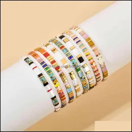 Charm armband smycken zmzy slumpmässig blandad boho tila pärlor miyuki armband för kvinnor pseiras femme vänskap gåva juvelerare dho05
