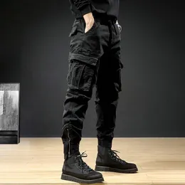 Calças Cargo para homens até o tornozelo Streetwear Calças casuais estilo militar masculinas slim fit calças de puro algodão calças estilo japonês