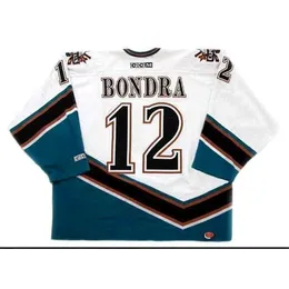 Chen37 Real Men تطريز كامل # 12 PETER BONDRA 1998 Vintage Hockey Jersey أو مخصص لأي رقم اسم جيرسي