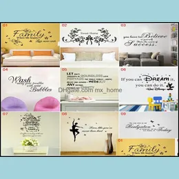 Adesivi murali Decorazioni per la casa Giardino Ems Mix 9 Stili Citazioni Decal Parole Lettering Dicendo Decor Sticker Vinyl Art Decalcomanie Drop Delivery 2021 G7A