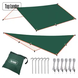 3x3m 3x4m 3x5m سياحية المظلة مع 6 أوتاد 6 حبال مقاومة للماء مظلة Sunshade Garden Beach المظلة Travel Camping Tarp H220419