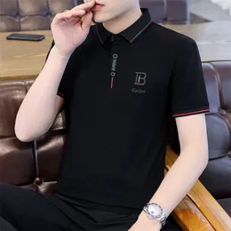 Summer Cotton Men Clothing Short Sleeve Polo Shirts Tops Turn-Down Collar Solid Casual Teenage Boy Adult 220504