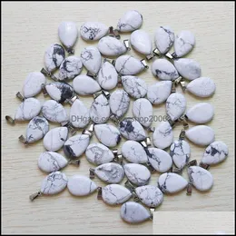 Pendant Necklaces Pendants Jewelry Wholesale Charms Necklace Warter Drop Natural White Line Loose Stones Beads Fo Dhzbm