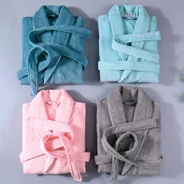 Kvinnors sömnkläder mjuka älskare nattklänning Menwomen Robe Cotton Towking Terry Kimono Bathrobe Gown Man Home Clothes Casual El Robewomen '