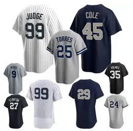 Aaron Judge Jerseys Gerrit Cole Gleyber Torres Derek Jeter Gary Sanchez Joey Gallo Aaron Hicks 21 22 Anpassade män Kvinnor Kids Youth Baseball Jersey