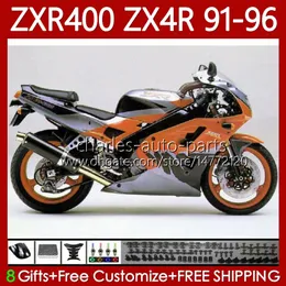 OEM-Karosserie für KAWASAKI NINJA ZXR 400 CC ZX-4R Neues orangefarbenes ZX4R 91-96 Karosserie 138Nr