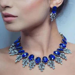 Chokers Luxury Glass Crystal Leaf большой ожерелье -ожерелье для ожерелья для женщин с большим нагрудником