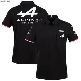 2022 Yeni F1 Formula One Racing Team Erkek Tişörtleri Sezon Motorsport Alpine Arasing Beyaz Siyah Nefes Bitebilir Kısa Kol Polo Araba Fan Giyim