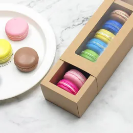 Hediye sargısı 25pcs macaroon kurabiye kek kutusu şeffaf pencere düğün iyiliği için aile çocukları için doğum günü partisi tatlı ambalaj Noel hediyesi