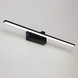 Vägglampa badrum spegel framljus modernt blad svartvit armaturer sconce l40 60 80 100 120 cm lampwallwall