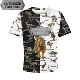 Love Dinosaur Custom You Name Shirs 3D bedruckte Hoodies Shirs Reißverschluss Pullover Kinder Sui Animal Sweashir Tracksui 220704