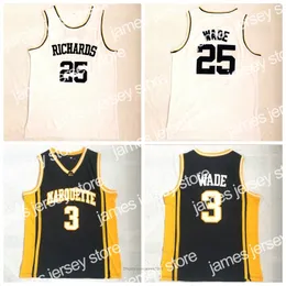 New Richards 25 Dwyane 3 Jerseys da Wade High School Homem todos os uniformes esportivos de camisa de basquete costurados