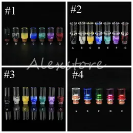 4 Styles Pyrex Glass 510 Ego Long drip tips wide bore drip tip short mouthpiece clear ss colorful driptip for ecig vape