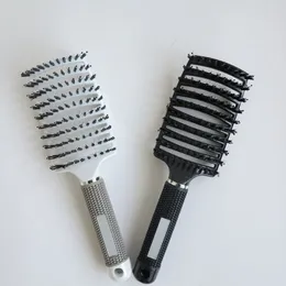 Professionell hårförlängningar Bristle hårborstar Comb Anti-static Heat Curved Vent Barber Salon Hair Styling Tool Rows Tine Comb