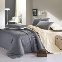 Partihandel-Romorus 100% Hälsosam Bomull Full / King / Super King Size Solid Pure Color Designer Bedding Set Moderna Enkla Duvet Cover Set 4 st