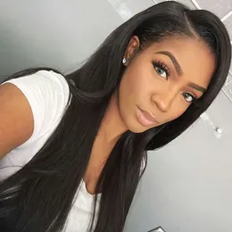 Brazilian Full Lace Human Hair Wigs for Black Women Lace Wig Natural Color Straight Bellahair