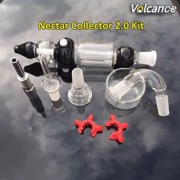 Nectar Collector Kit 14mm Joint In Black Clear Colors Full with 8 Accessories Titanium Nails For Hookahs Wax Dry Herb