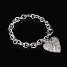Gratis frakt med spårningsnummer Fashion Top Sale 925 Silver Armband Heart Box Physiognomy Armband Silver Smycken 10st/Lot Cheap 1810