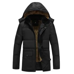 Partihandel-2017 Vinter Mens Vit Duck Down Jacket 4XL 5XL Plus Size Warm Fleece Coat Ultra Light Feather Down Jacket Hooded Parka