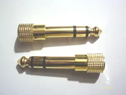 50 個のゴールドヘッドフォンアダプターステレオ 1/4 インチ (6.3mm) オス - 1/8 インチ (3.5mm)