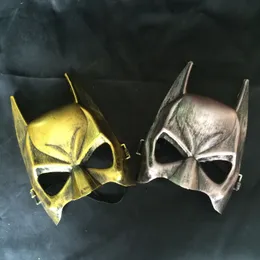 DHL Frakt Retro Mask Halloween Batman Masquerade Party Bat Eye Mask Hero Cosplay Kostymer Guld och Silver En storlek passar för de flesta vuxna
