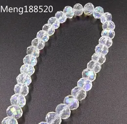 Kostenloser Versand 500 Stück weiße AB facettierte Glaskristall-Rondelle-Perlen. Distanzperlen 4 mm 6 mm 8 mm 10 mm