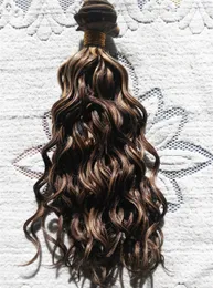 新しいスタイルのブラジル人の人間の処女の深い巻き毛の髪のよこ糸クリップの中の拡張解除されていないF4 / 27 #FBROWN / Bonde Color 9PCS 1Set