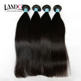 4Pcs Lot 8-30Inch Indian Virgin Hair Straight Grade 7A Unprocessed Indian Remy Human Hair Weave Bundles Natural Color Extensions Double Weft