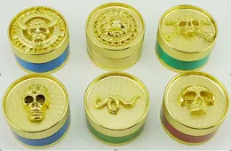 Wholesale metal grinder tobacco grinder herb grinder smoking grinder gold color skull grinders