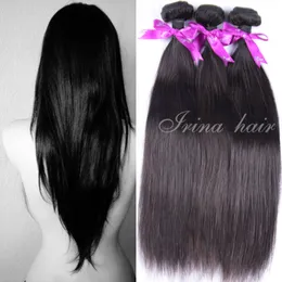 Indian Virgin Hair Proste Włosiane Wiązki 6a Indian Virgin Remy Weft Węzeł 100g / Bundle 4 Wiązki na wiele Nieprzetworzone Surowe Human Hair Extensions